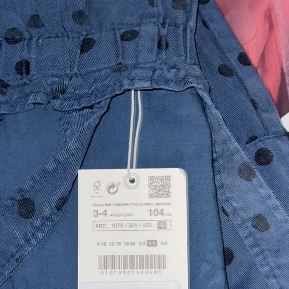 ZARA Kids | Blue | FLOWY POLKA DOT OVERALLS - Picture 7 of 8